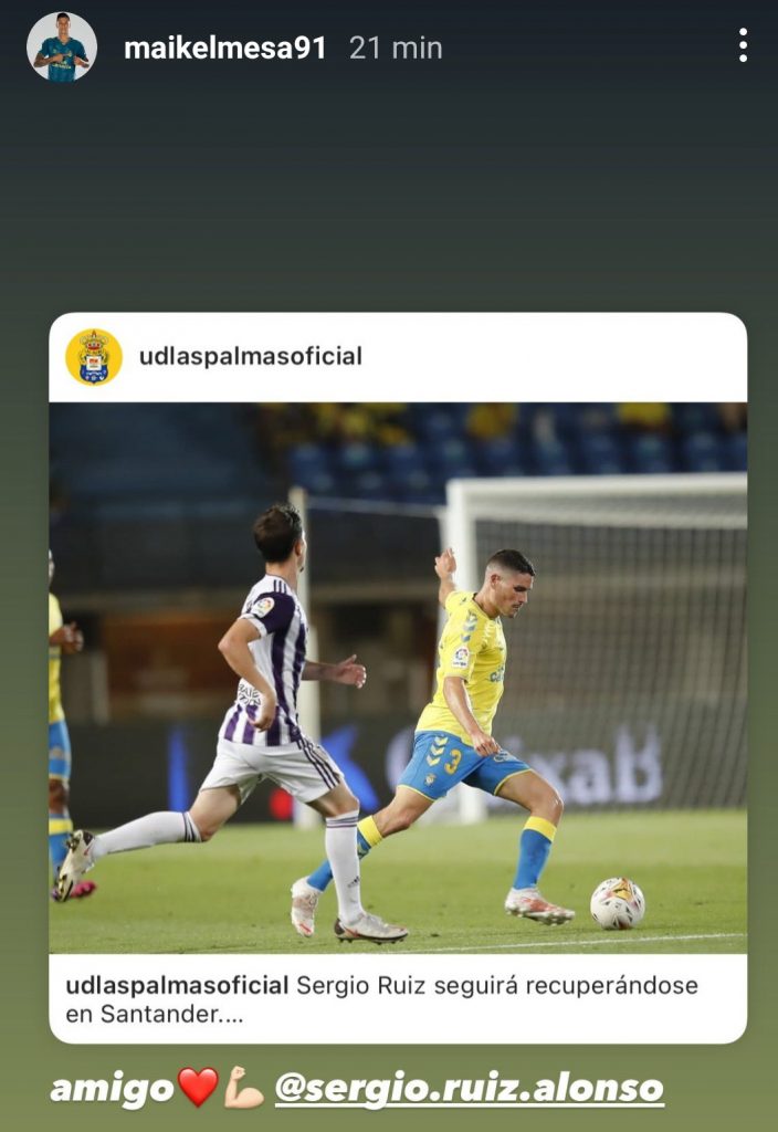 Este jueves, Sergio Ruiz se despidió en la Ciudad Deportiva de sus compañeros, los cuales también mandaron mensajes de apoyo para el jugador cántabro a través de las redes sociales.