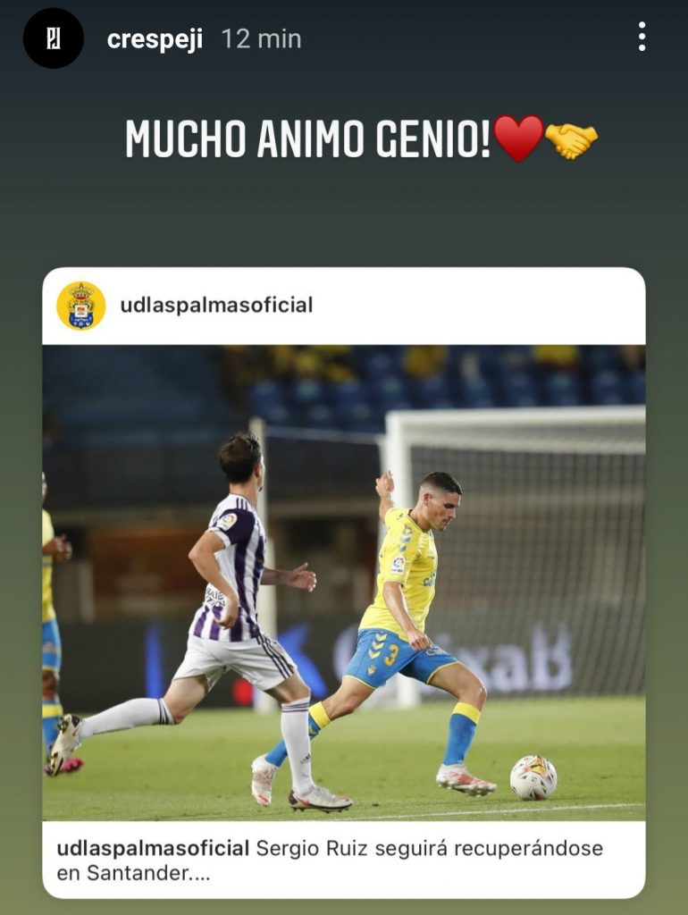 Este jueves, Sergio Ruiz se despidió en la Ciudad Deportiva de sus compañeros, los cuales también mandaron mensajes de apoyo para el jugador cántabro a través de las redes sociales.