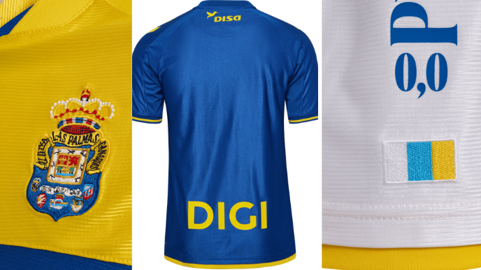 Detalles equipacion | udlaspalmas.NET La nueva camiseta de la Unión Deportiva contará con el escudo bordado y junto a la publicidad de las cervezas del club aparece también bordada la bandera de Canarias. Varias frases del himno adornan el cuello interior de la camiseta. La UD Las Palmas ha presentado este lunes las camisetas para la nueva temporada 2026/2027.